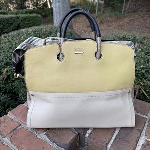 Authentic Large Leather Furla Tote with Shoulder / Crossbody Strap